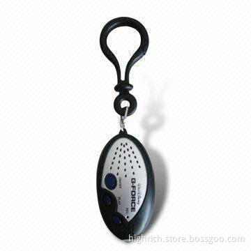 Digital Voice Recording Keychain with Plastic Keyring